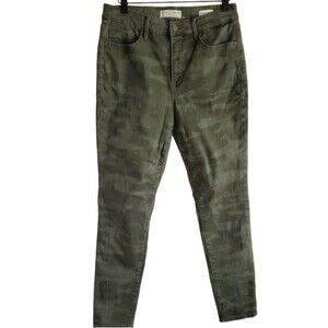Sanctuary High Rise Camo Green Skinny Jeans Women Size 8/29
